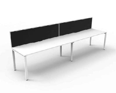 rl infinity profile leg single sided workstation with shush30 screen1200w x 750d x 730h / white top white base / 2 users