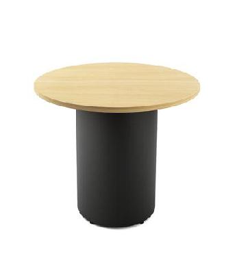 rl drum base round meeting table 900dia x 1050h / beech top black base