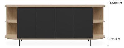 dd mila 4 door credenza buffet with absolute black doors2100 mm wide with 4 doors