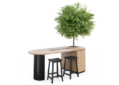 dd eden garden curved end planter breakout dining bench3000mm