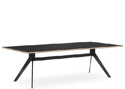 dd delta solo single span metal frame boardroom table polished stainless steel / w2700 x d1200 