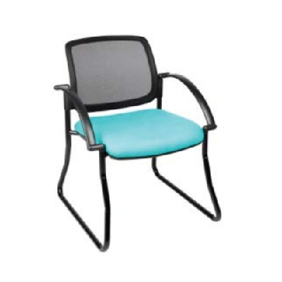 ma dino 60 fabric upholstered sled base arm chairblack