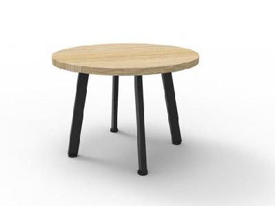 rl eternity metal leg round coffee table 900dia / oak top black base