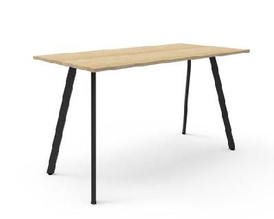 rl eternity metal leg high bar table 1500w x 750d / natural oak top black satin base