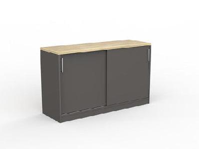 ol altosystem credenza new oak/charcoal / 1600w x 400d 