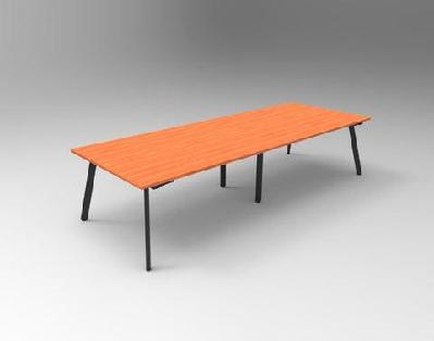 rl eternity metal leg boardroom table 2400w x 1200d / cherry top with white base