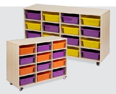 vc tote oak portable storage trolley 12 bays / without trays