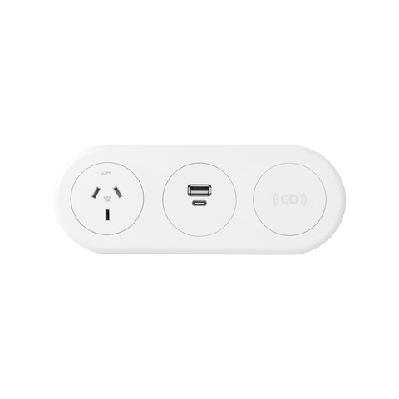 cm echo in desk gpo with wireless and usb fast charge modulewhite / 1000 mm tag for soft wiring