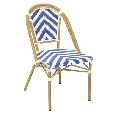 fl eiffel aluminium frame hospitality outdoor chairnavy / white chevron