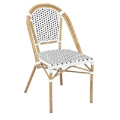 fl eiffel aluminium frame hospitality outdoor chairwhite/black chequered