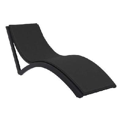 fl slim hospitality stackable sunlounger with cushionblack / black