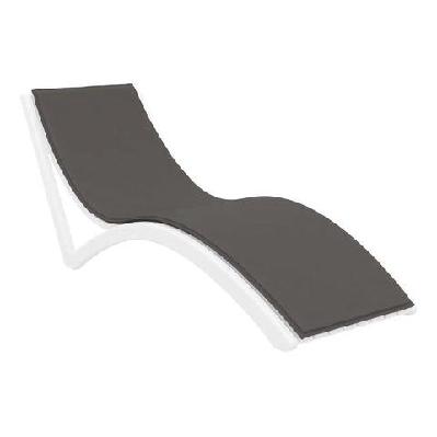 fl slim hospitality stackable sunlounger with cushionwhite / dark grey
