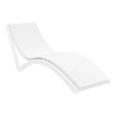 fl slim hospitality stackable sunlounger with cushionwhite / white