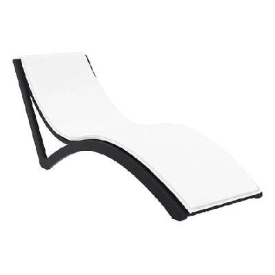 fl slim hospitality stackable sunlounger with cushionblack / white