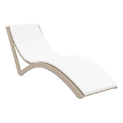 fl slim hospitality stackable sunlounger with cushiontaupe / white
