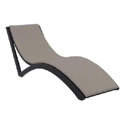 fl slim hospitality stackable sunlounger with cushionblack / light brown