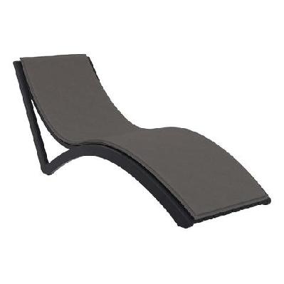 fl slim hospitality stackable sunlounger with cushionblack / dark grey