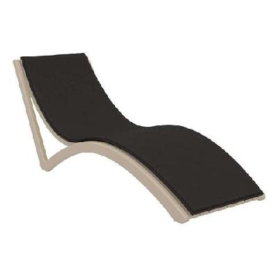 fl slim hospitality stackable sunlounger with cushiontaupe / black