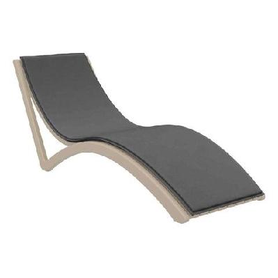 fl slim hospitality stackable sunlounger with cushiontaupe / dark grey