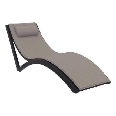 fl slim hospitality stackable sunlounger with cushion and pillowwhite / white