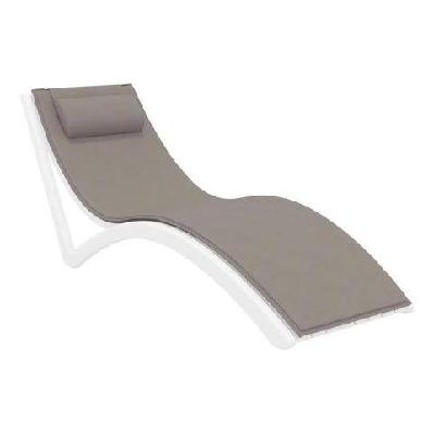 fl slim hospitality stackable sunlounger with cushion and pillowwhite / light brown