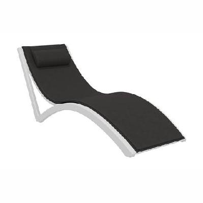 fl slim hospitality stackable sunlounger with cushion and pillowwhite / black