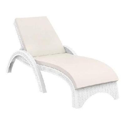 fl fiji hospitality stackable sunlounger with cushionwhite / beige