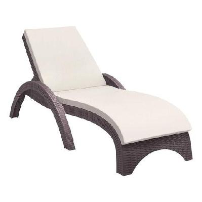 fl fiji hospitality stackable sunlounger with cushionchocolate / beige