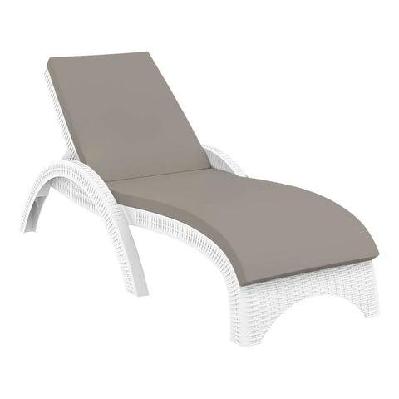 fl fiji hospitality stackable sunlounger with cushionwhite / light brown