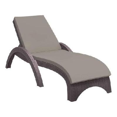 fl fiji hospitality stackable sunlounger with cushionchocolate / light brown