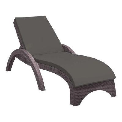 fl fiji hospitality stackable sunlounger with cushionchocolate / dark grey