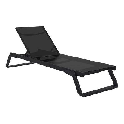 fl tropic hospitality stackable sunloungerblack frame black seat