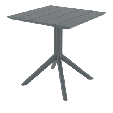 fl siesta paris outdoor square dining table - 70cm white 