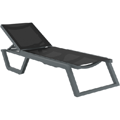 fl siesta rio sun loungerdark grey/black