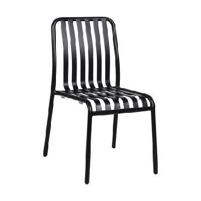 fl bordeaux aluminium hospitality stackable outdoor chairblack