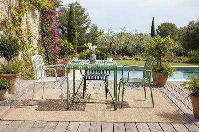 fl bordeaux aluminium hospitality outdoor dining tableolive green / w140 x d80