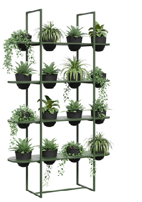 dd fairway curved shelf vertical garden divider wall1800mm / with plant