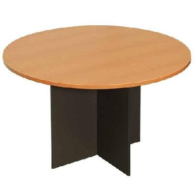 gp omsystem commercial office round meeting tablecrown beech/ ironstone / d1200 x h720mm
