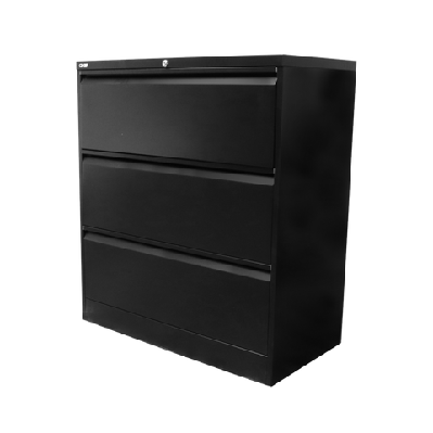 rl go lateral filing cabinets – 3 drawerblack