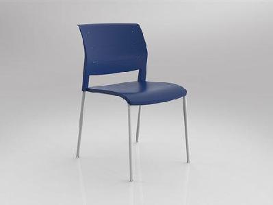 ol game 4 metal legs stackable hospitality chairindigo / white