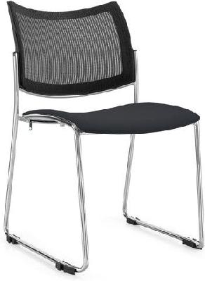 gp element chair with upholstered seat and mesh back