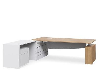 dd geo selectric height adjustable executive desk with return floating drawer system 