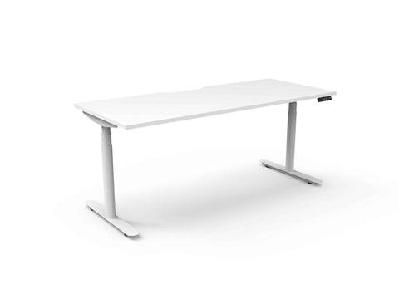 rl halo plus motorized height adjustable deskw1200 x d750 / natural white top white satin base / without cable tray