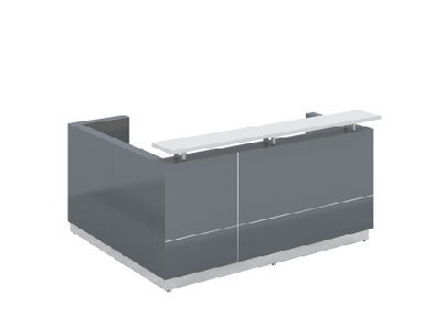 gp hugo reception counter in 2 pack finish and stone hobw1800 x d950 x h1150mm / with return