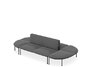 dd bowral fabric upholstered 8 seater oval breakout seatingcharcoal