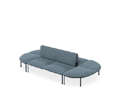 dd bowral fabric upholstered 8 seater oval breakout seatingdark blue
