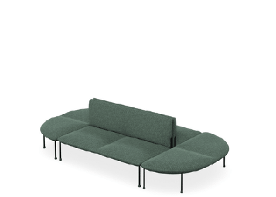 dd bowral fabric upholstered 8 seater oval breakout seatingdark green