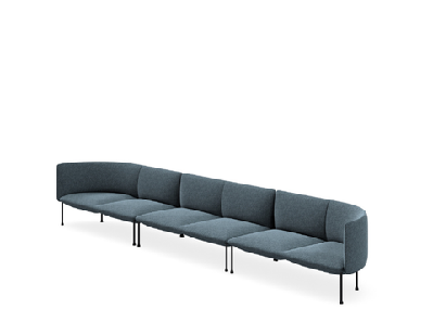 dd bowral fabric upholstered 6 seater breakout seatingdark blue