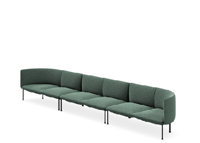 dd bowral fabric upholstered 6 seater breakout seatingdark green