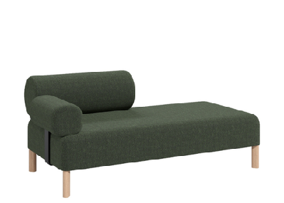 dd cailloux 2 seater fabric breakout sofa with 1 backrest and 1 armrestgreen